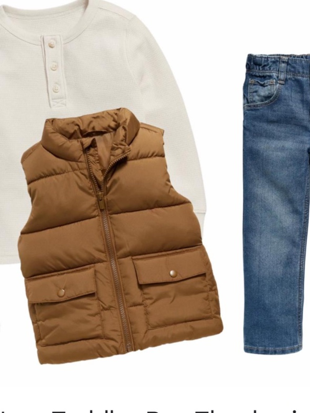 Old Navy Kids Brown Puffer Vest 3/4T
